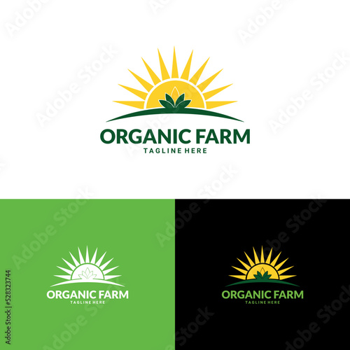 farm logo template. Organic product sticker. Farmers Market