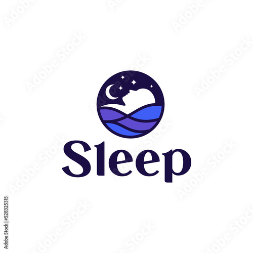 sleep services logo design. Vector illustration people sleep deep. modern logo design vector icon template