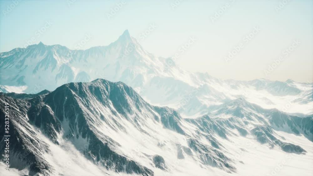 panoramic mountain view of snow capped peaks and glaciers panoramic mountain view of snow capped peaks and glaciers