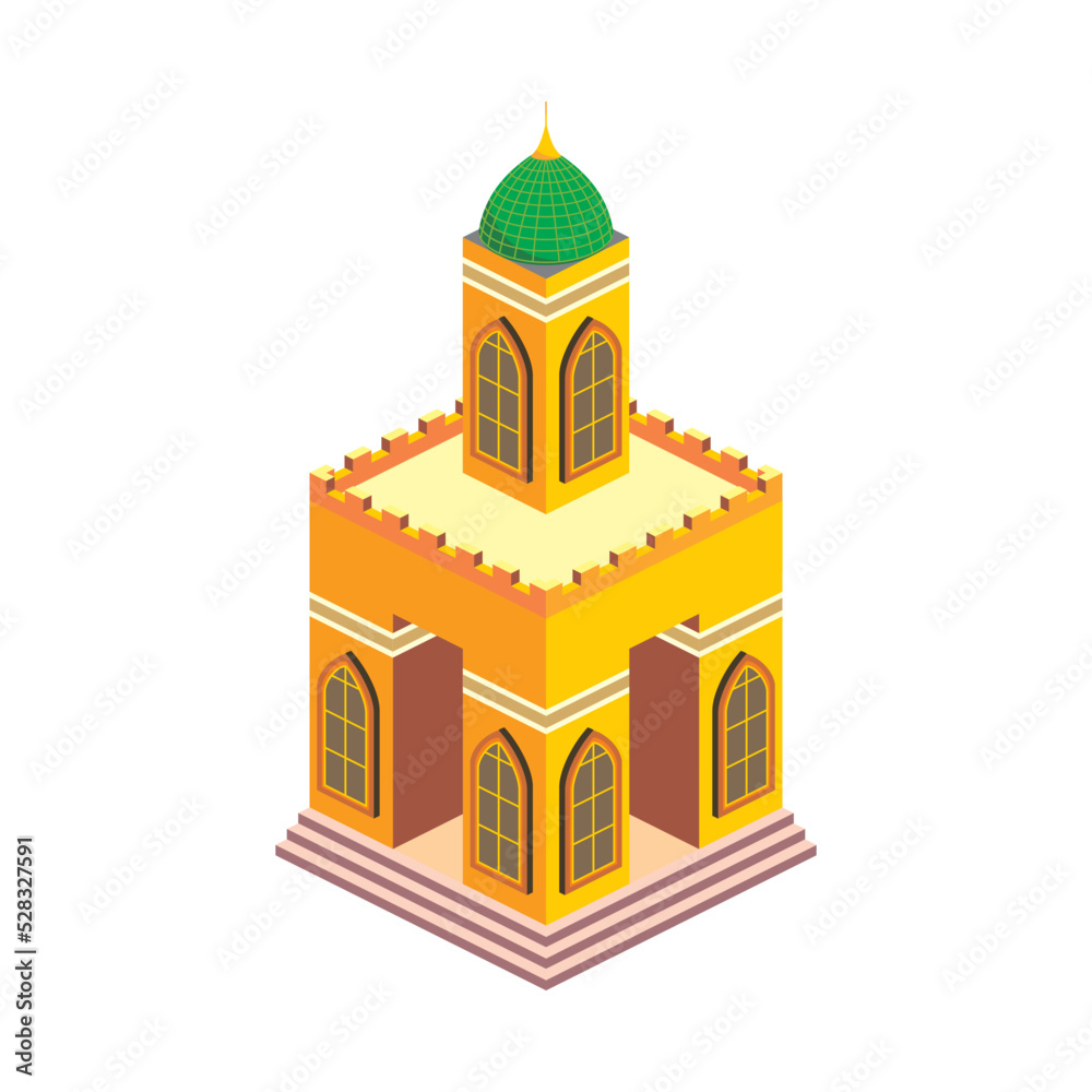 3D vector image of classic gate with dome. Illustration of kingdom or palace. 3D vector image of classic gate with dome. Illustration of kingdom or palace.