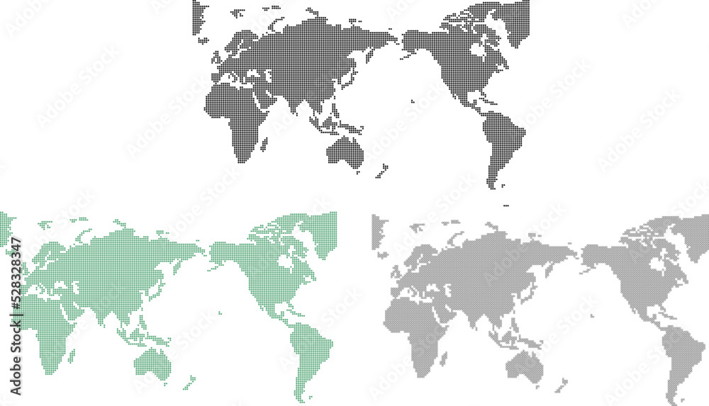 世界地図(ドット)3色セット 世界地図(ドット)3色セット