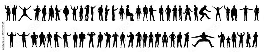 A set of people silhouettes with various styles A set of people silhouettes with various styles