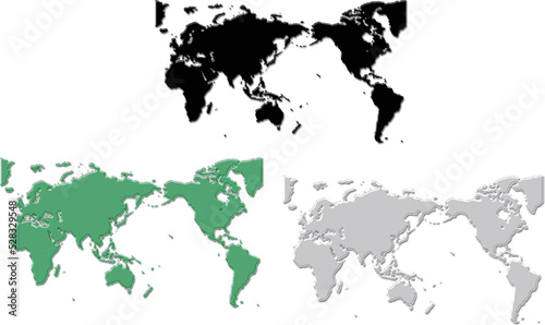 世界地図（金属板）３色セット