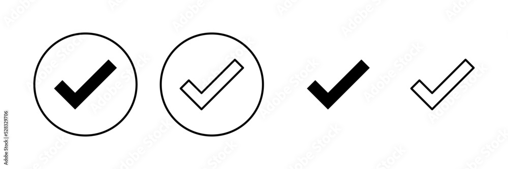 Check mark icon vector. Tick mark sign and symbol Check mark icon vector. Tick mark sign and symbol