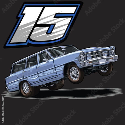 drag racing car isolated on black background for poster, t-shirt print, business element, social media content, blog, sticker, vlog, and card. vector illustration.