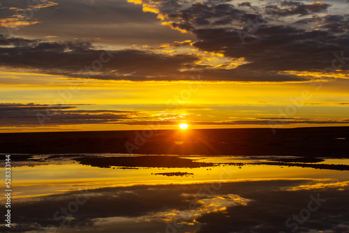 Lake on sunset