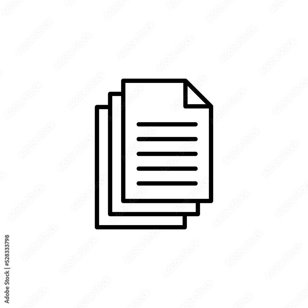 Document icon vector for web and mobile app. Paper sign and symbol. File Icon Document icon vector for web and mobile app. Paper sign and symbol. File Icon