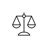 Scales icon for web and mobile app. Law scale icon. Justice sign and symbol