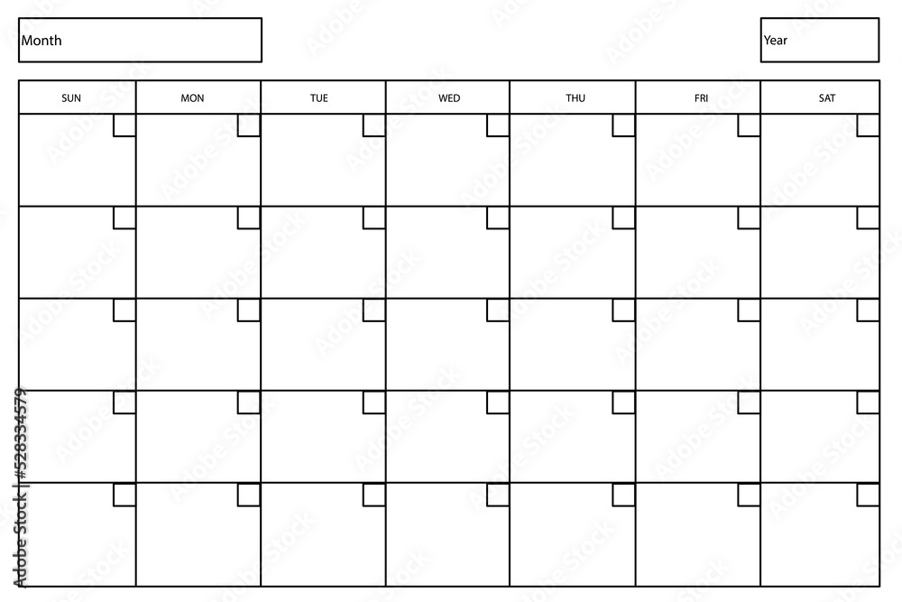 Sketch empty calendar. Line drawing. Vector illustration. Stock image