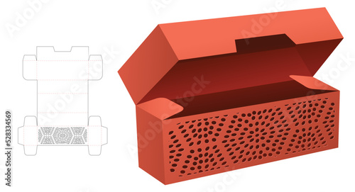 packaging box die cut template and 3D mockup