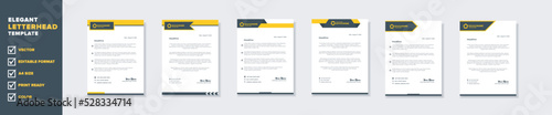 set of modern letterhead template for stationery design all business corporate company. vector format editable A4. for download.