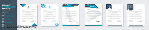 set of modern letterhead template for stationery design all business corporate company. vector format editable A4. for download.