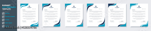 set of modern letterhead template for stationery design all business corporate company. vector format editable A4. for download.