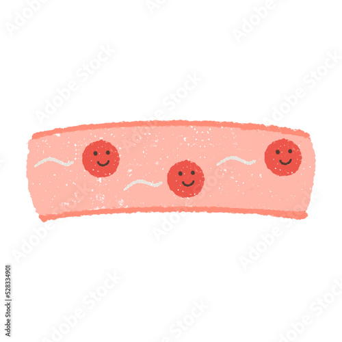 手描きのさらさら流れる血管