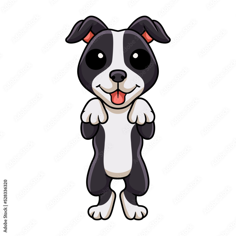 Obraz premium Cute american staffordshire terrier dog cartoon