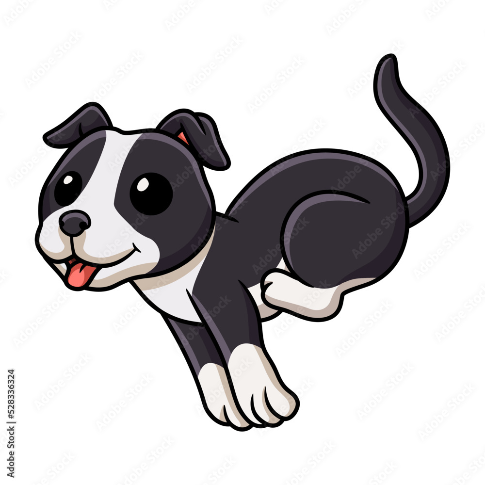 Obraz premium Cute american staffordshire terrier dog cartoon 