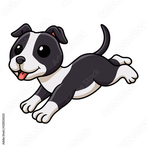 Cute american staffordshire terrier dog cartoon 