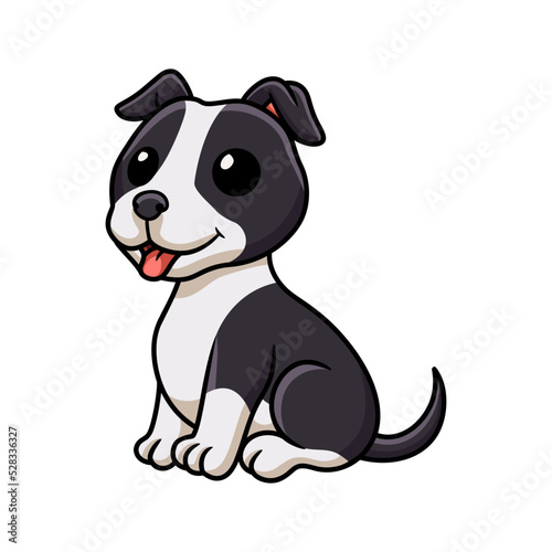 Cute american staffordshire terrier dog cartoon