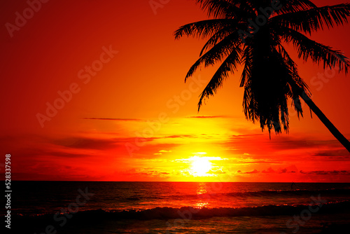Beautiful sunset landscape in tropical coast