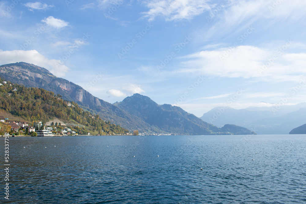 Panoramic view of Lake Brienz, Switzerland