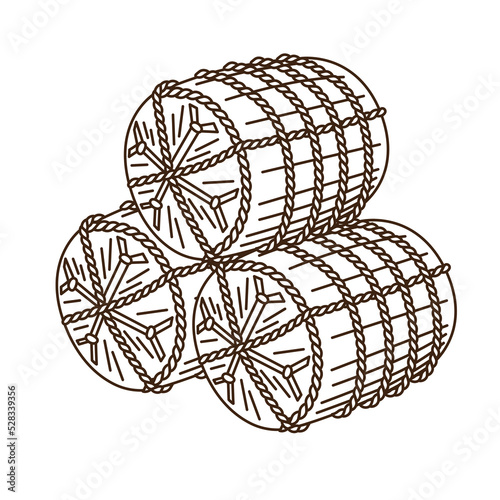 Vector illustration of bales of rice.