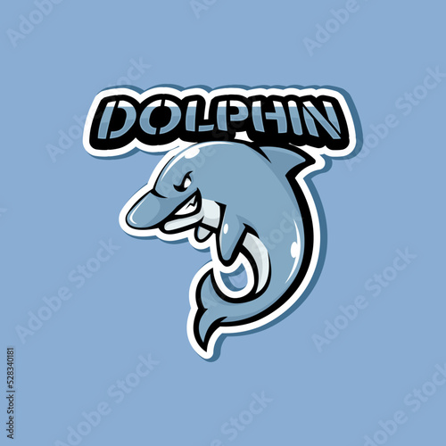Dolphin mascot logo design illustration
