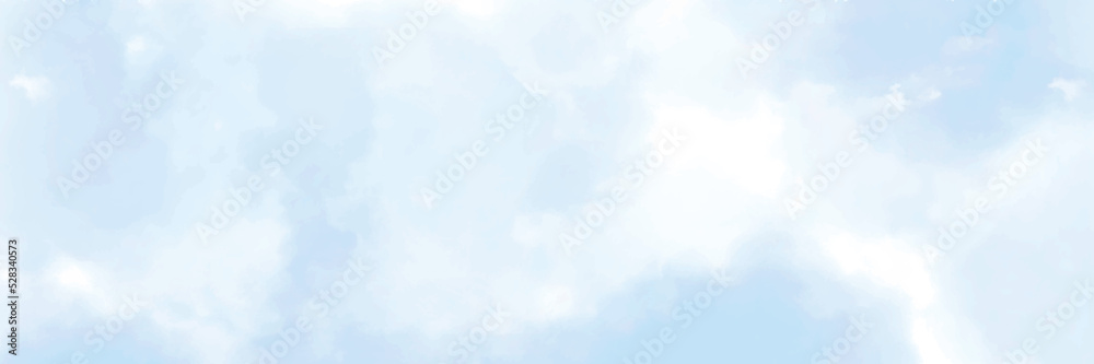 Sky blue or azure sky and clouds panorama white background. Everything lies above surface atmosphere outer space is sky. Cloud is aerosol comprising visible mass liquid, for creative design graphic Sky blue or azure sky and clouds panorama white background. Everything lies above surface atmosphere outer space is sky. Cloud is aerosol comprising visible mass liquid, for creative design graphic