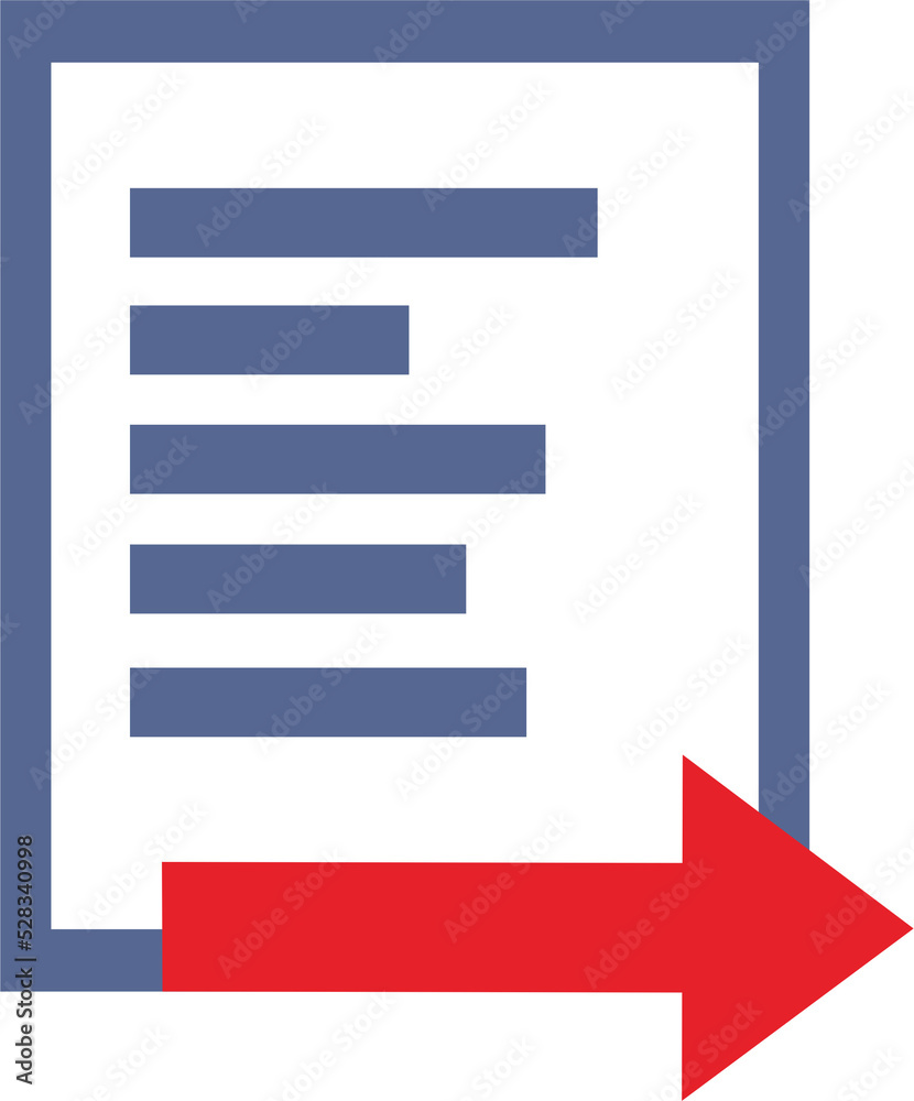 red arrow and paper icon red arrow and paper icon