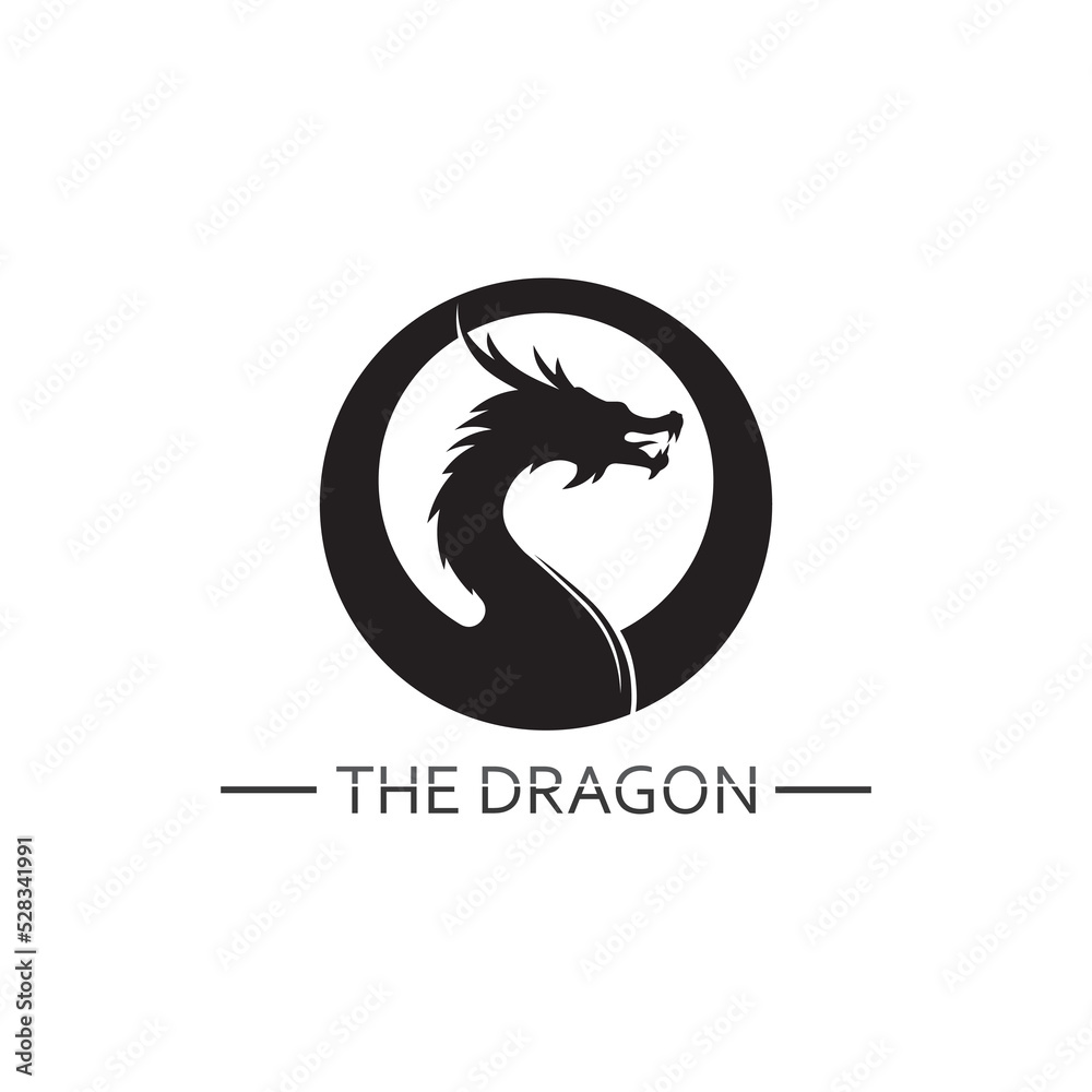 Dragon vector icon illustration logo design animals