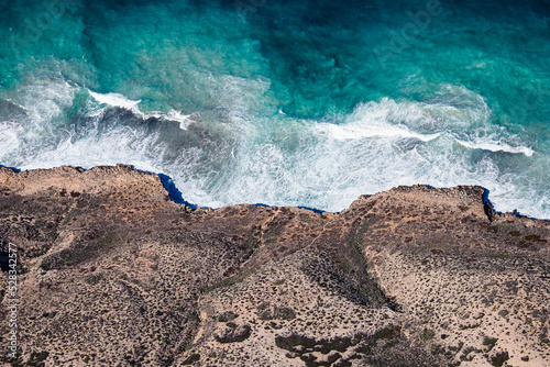 Canvas Print Aerial view of cliffs over Great Australian Bight