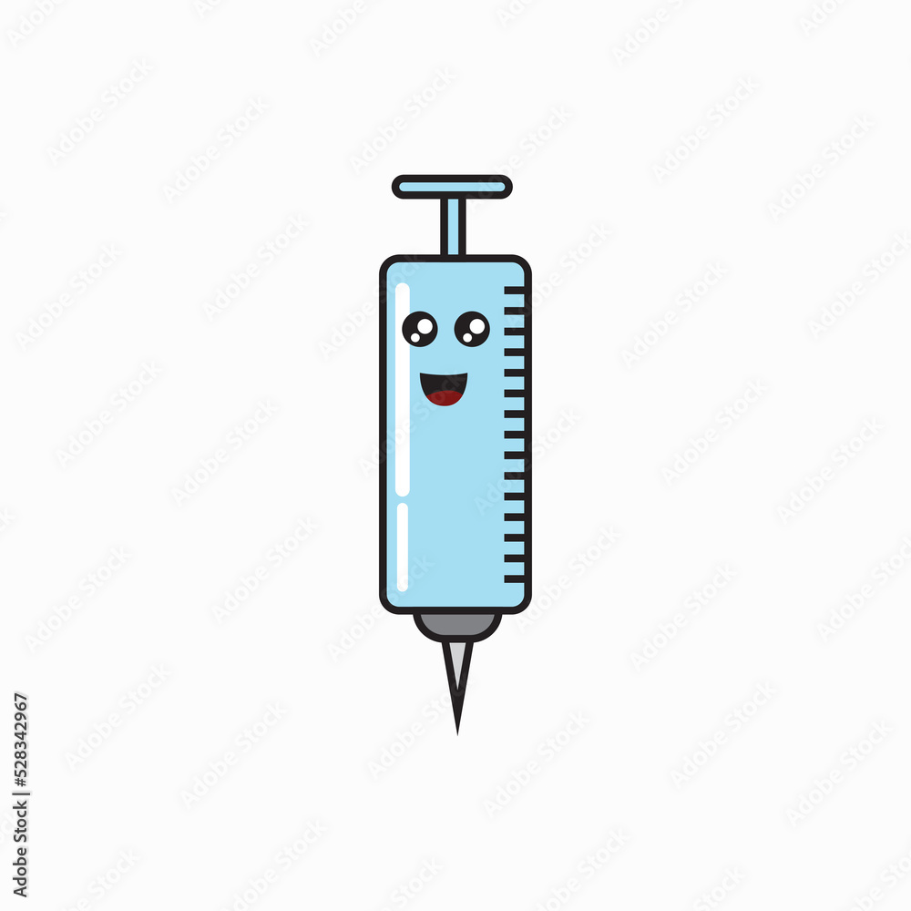 injection vector illustration with face on it suitable for children. injection vector illustration with face on it suitable for children.