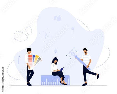 Design community concept illustration. Suitable for web landing page, ui, mobile app, editorial design, flyer, banner, and other related occasion.