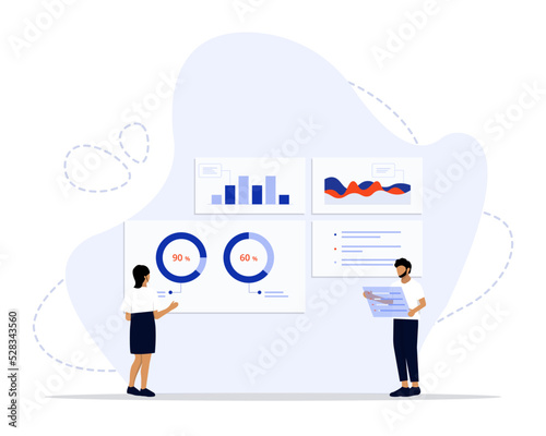 Visual data concept illustration. Suitable for web landing page, ui, mobile app, editorial design, flyer, banner, and other related occasion.