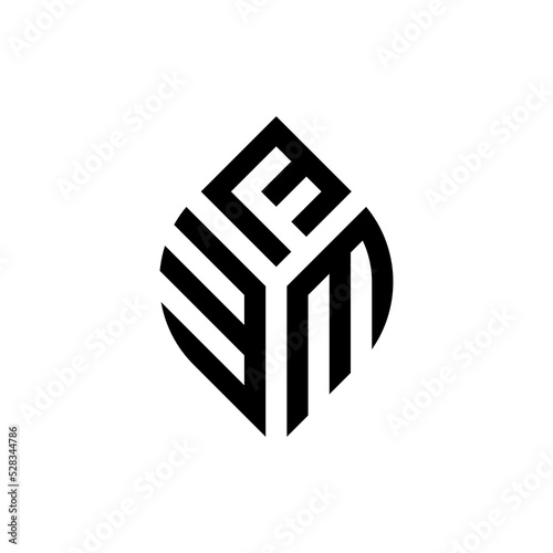 Initial letter FEM abstract leaf logo design symbol