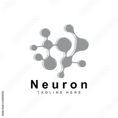 Neuron Logo Design Vector nerve cell illustration Molecular DNA health brand