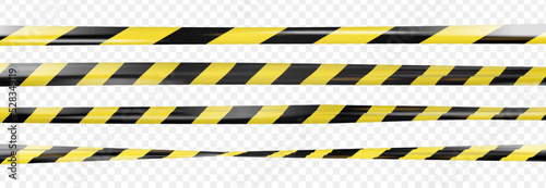 Yellow and black caution tape, Vector illustration