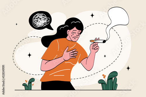 Woman smoking concept