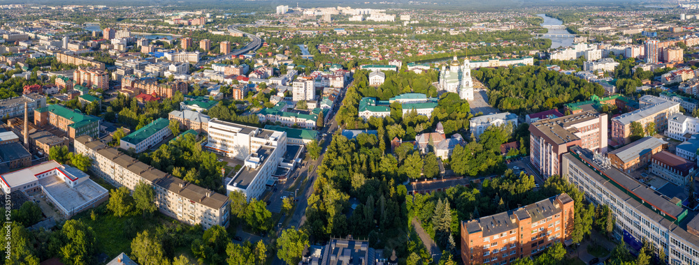 Panoramic view of Penza on sunny summer day, Russia.
