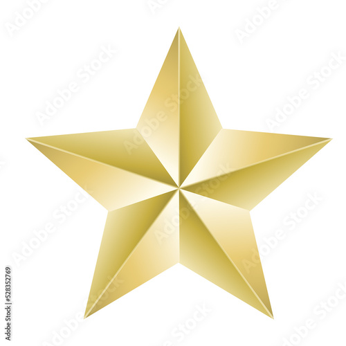 Gold Star symbols isolated on background.  Illustration 