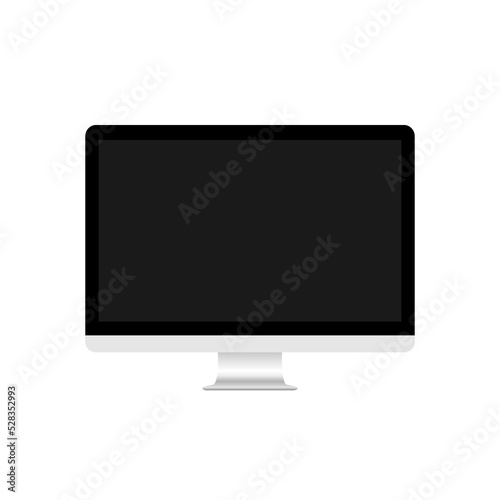 Pc desktop computer isolated on background , Flat Modern design , Illustration 