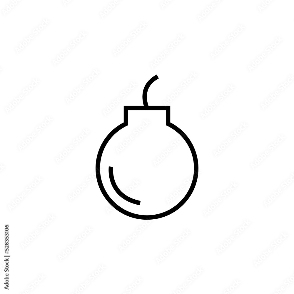 Graphic flat bomb icon for your design and website Graphic flat bomb icon for your design and website