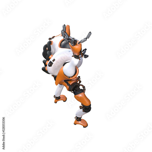 Cartoon roboter. Character for collages  Clipart  photobashing. 3d rendering illustration PNG.
