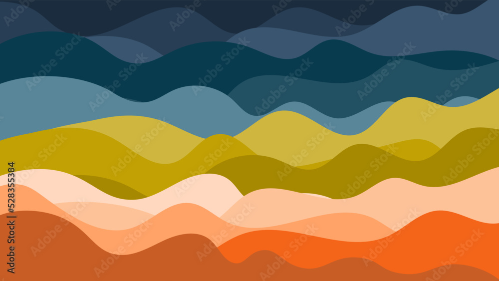 Colorful Curve Wave Distortion Abstract Background