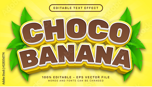 choco banana 3d text effect and editable text effect