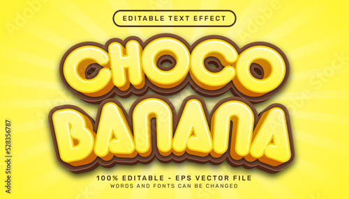 choco banana 3d text effect and editable text effect