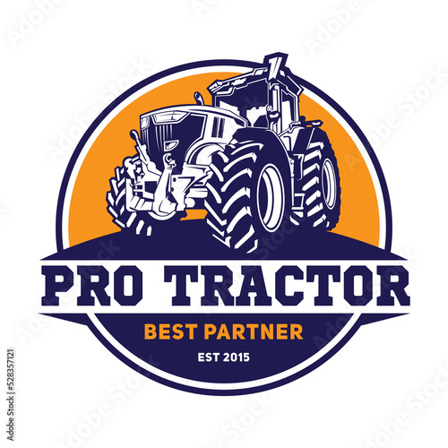 Farm Tractor vector illustration, perfect for Equipment Rental Company and Farm logo design