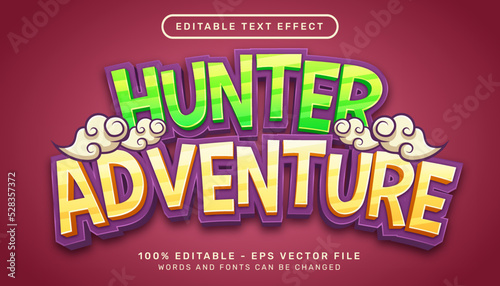 hunter adventure 3d text effect and editable text effect