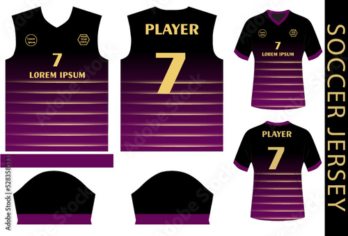 soccer jersey design template with pattern and mockup