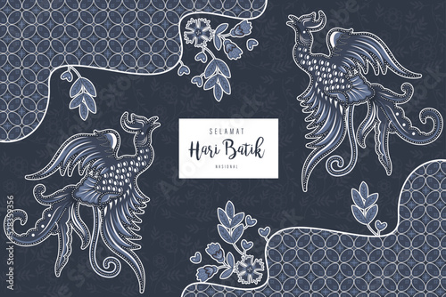 Traditional Batik Pattern from Indonesia Vector Illustration. Batik Motifs Cloth. Batik National Day Design for Poster Banner Template Flyer. 
