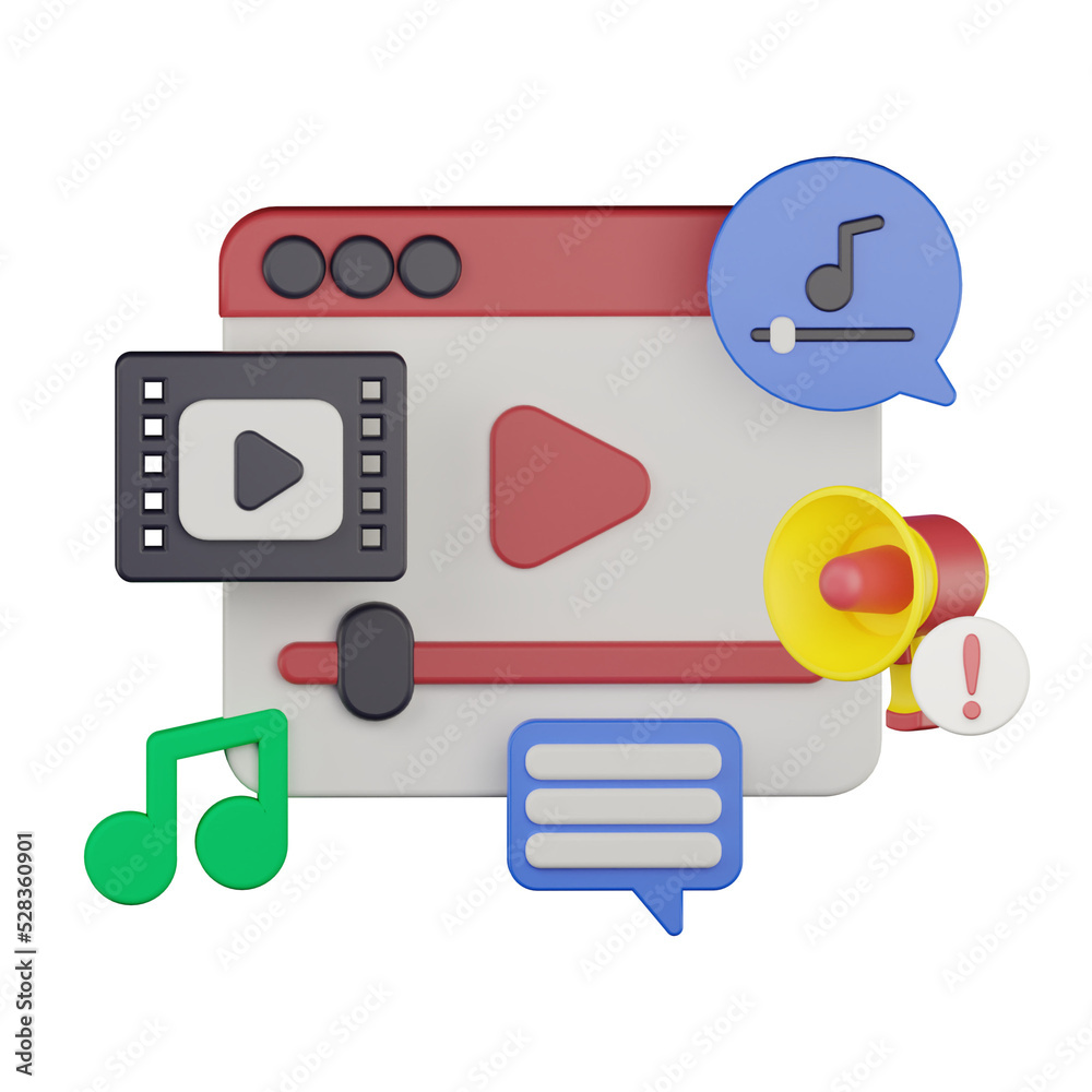 3d video entertainment media player icon illustration 3d video entertainment media player icon illustration